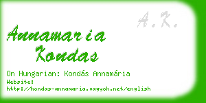 annamaria kondas business card