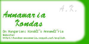 annamaria kondas business card